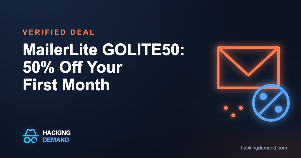 MailerLite GOLITE50 discount code, 50% off your first month
