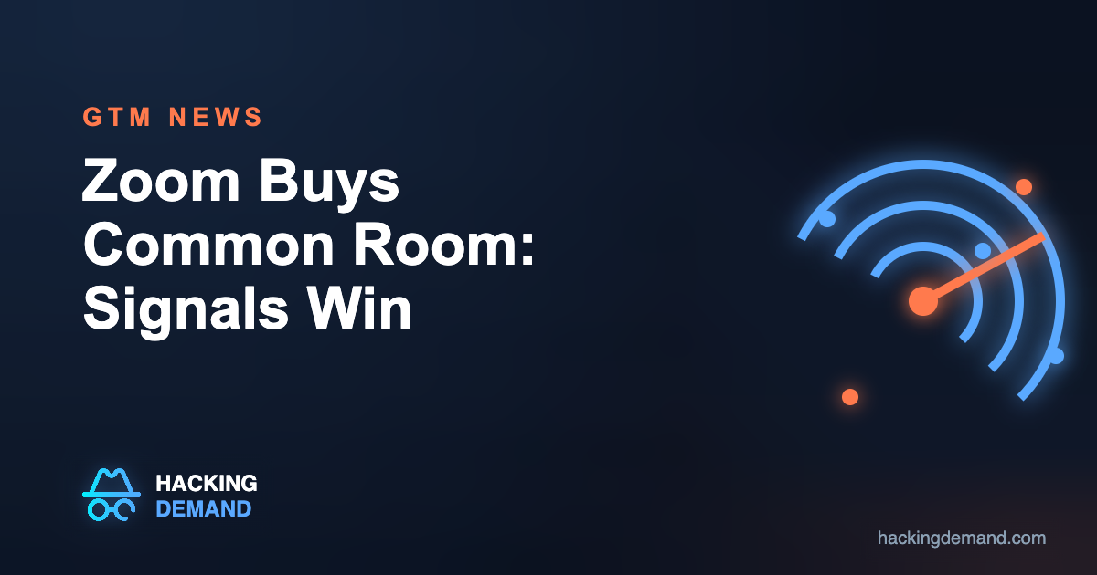 Radar-style graphic announcing Zoom acquiring Common Room and the rise of signal-based GTM