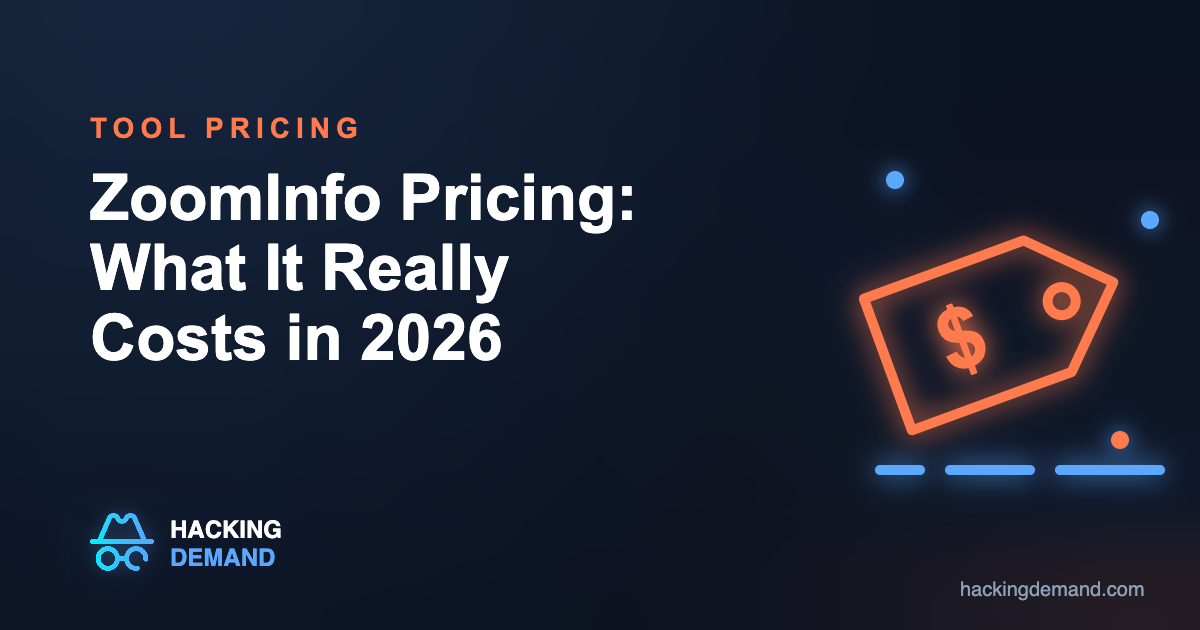 ZoomInfo pricing 2026: what it really costs, with glowing price tag illustration